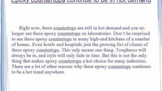 Epoxy Countertops Deliver Toughness No Matter Where They Are Installed