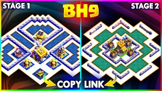 Anti 3 Star BuiLder HaLL 9 (Stage 1&2) Base w/REPLAYS&LINK |New BH9 Base Anti PEKKA Clash of Clans