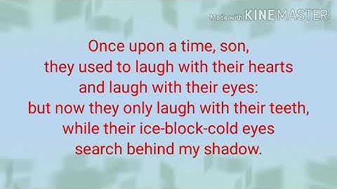 Once upon a time by Gabriel Okara 10th class poem explanation