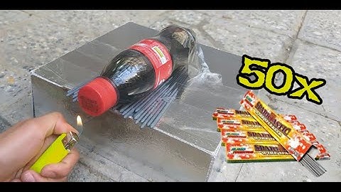 EXPERIMENT: 50 sparklers vs coca cola #EXPERIMENT #coca #cola #sparklers