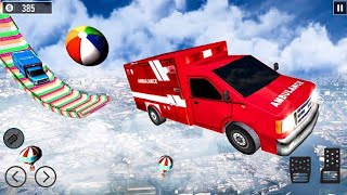Mega Ramp Impossible Racing: Ambulance Car Stunt - Gameplay [4K/60fps] screenshot 5
