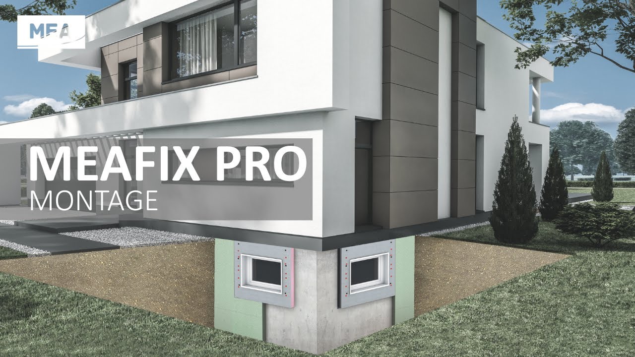 Live-Montage MEAFIX PRO: GFK-Lichtschacht mit Montagedämmplatte druckwasserdicht montiert