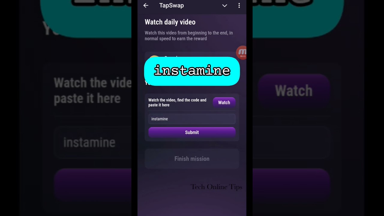 Tap Swap Daily Video Second secret code 17 July 2024 