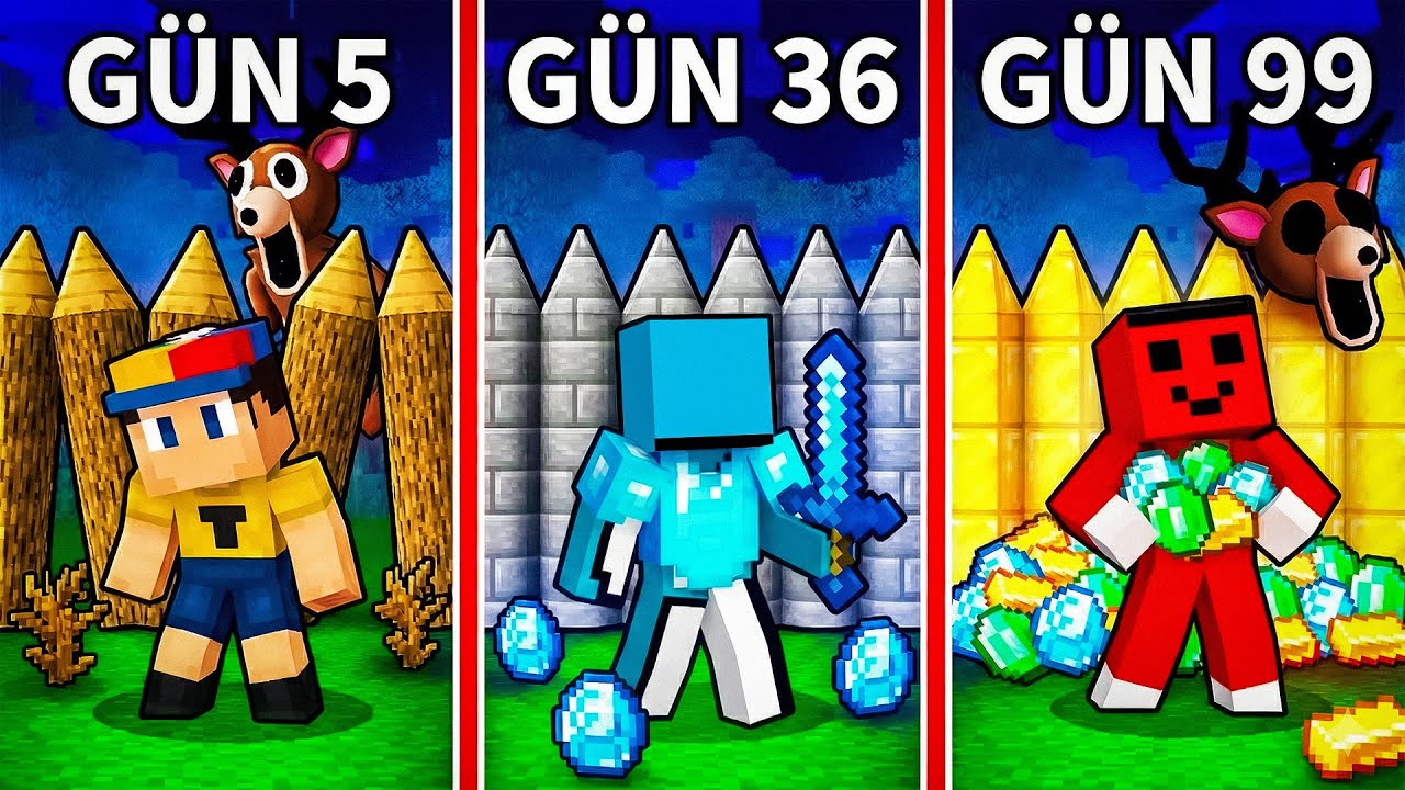 99 GECE ORMANDA HAYATTA KALMA SAVAŞI !! - Minecraft