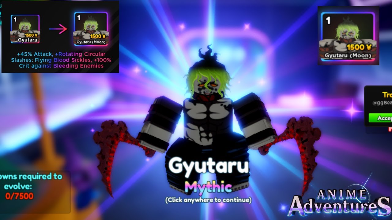 How to get & evolve Gyutaru in Anime Adventures