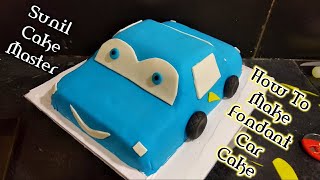 How To Make a 3D Car Cake | Blue Fondant Car Cake | Making By Sunil Cake Master