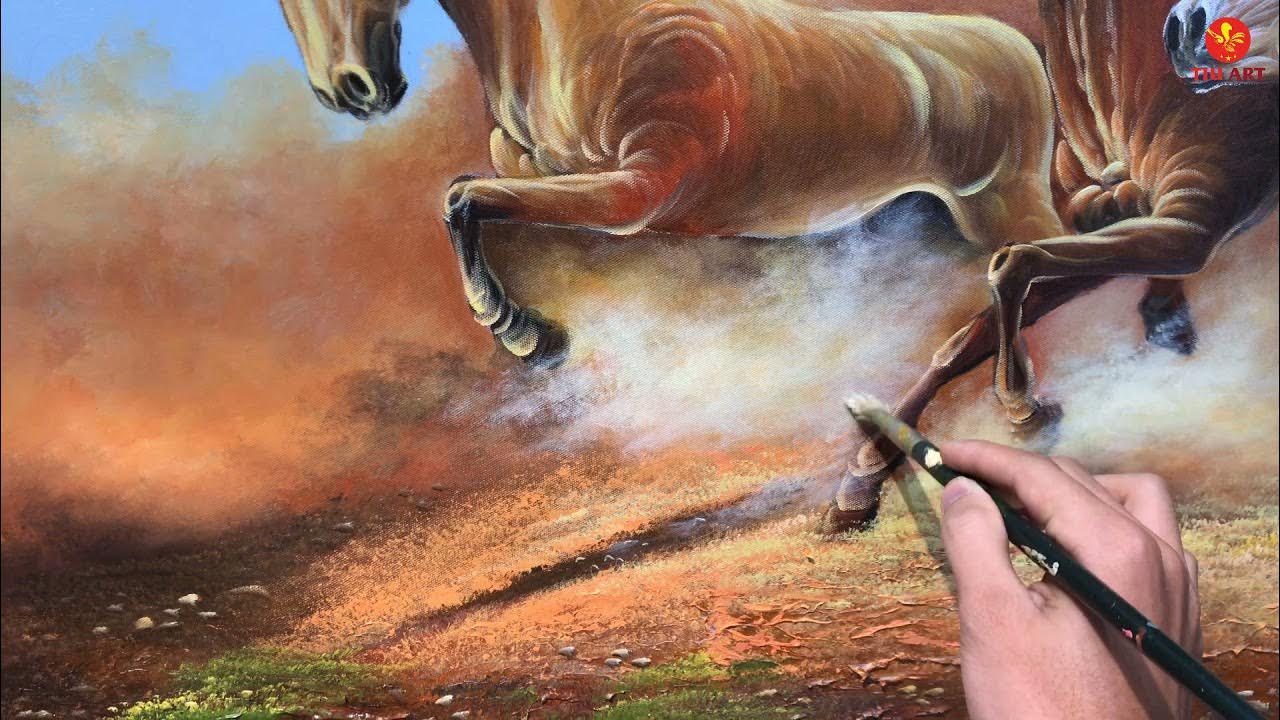 Vẽ Khói Bụi Mờ Ảo- Tranh Ngựa Bát Mã - Youtube