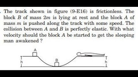 The track shown in figure (9-E16) is frictionless. The block of mass is lying at rest and the bloc