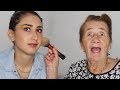 GRANDMA DOES MY MAKEUP USING THE JAMES CHARLES PALETTE