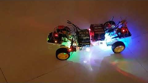 遙控車製作 arduino + PS2搖桿 + L9110S + ws2812 + T89 + 修改電源 + 爆閃燈 + 未裝蜂鳴器（對戰）