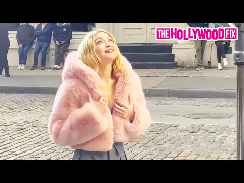 Gigi Hadid Gets Glammed Up In A Pink Fur Coat For Her New Maybelline Makeup Commercial In New York