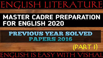 #116 Master cadre English previous year paper fully solved part 1