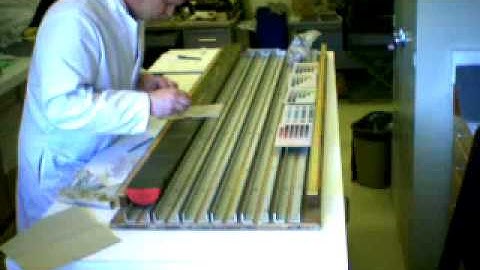 Sampling an ocean core - time lapse of lab procedure