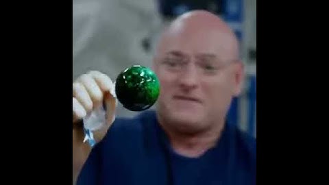Astronauts on the International Space Station dissolved an effervescent tablet in a floating ball.