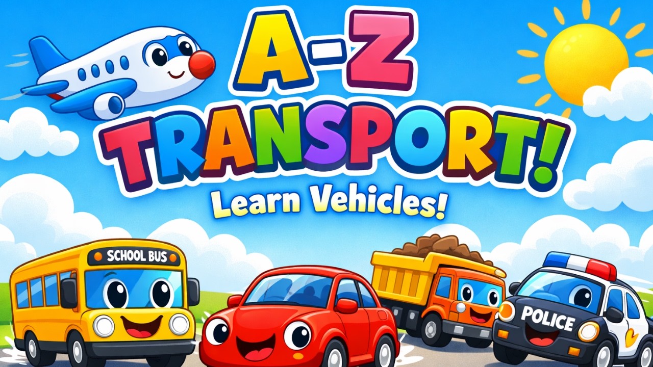 Learn Transport A–Z for Toddlers | Fun Vehicle Learning Video