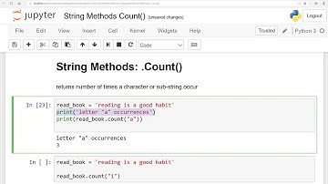 Fundamentals of Python:Lesson 11:string Methods: count():English