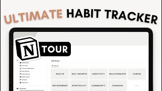 ULTIMATE Habit Tracker | set goals, define habits and track progress | Notion Template Tour screenshot 3