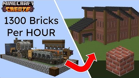 How to build a 1300 BRICK PER HOUR brick factory with the create mod