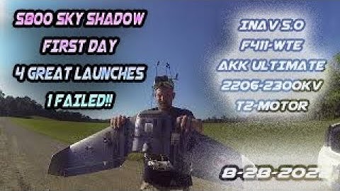 S800 REPTILE SKY SHADOW INAV 5.0 MATEK F411-WTE "MAIDEN-DAY" FIRST 4 FLIGHTS EVER