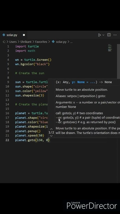 SOLAR SYSTEM USING PYTHON TURTLE - YouTube