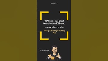 CMA Result For June 2022 || Inter & Final || Finally .