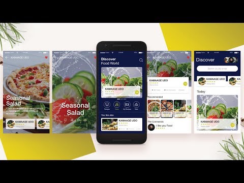 Liked on YouTube: Design UI App Food In Adobe XD CC 2019