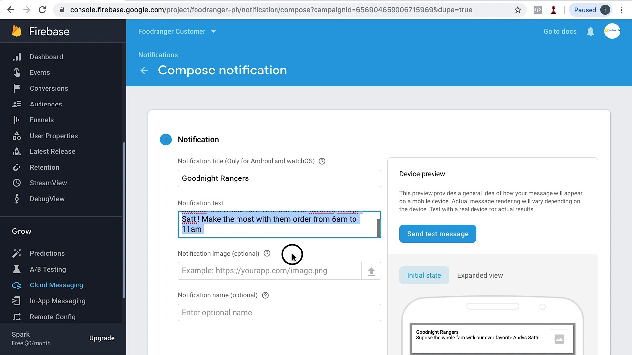 How To use Push Notification Campaign on Ios and Andriod using Firebase