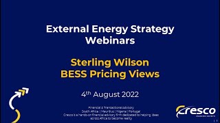 Webinar 3 - BESS Pricing - 4 August 2022