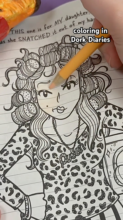 Coloring in my dork diaries book 🤩🖍️ #shorts #art #coloring