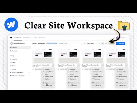 How to delete site in Webflow (Clean Project Workspace)