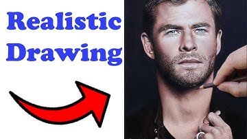 ✅ Drawing Chris Hemsworth, how to draw a portrait