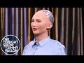 Tonight showbotics jimmy meets sophia the humanlike robot