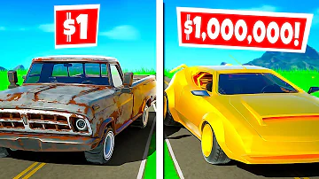 $1 CAR vs. $1,000,000 CAR?! (Fortnite Challenge)