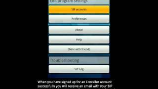 Ecocaller on Android: Account setup on your Android screenshot 2