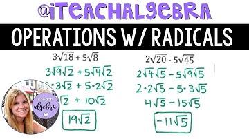 Algebra 1 - Operations with Radical Expressions (Adding, Subtracting, Multiplying)