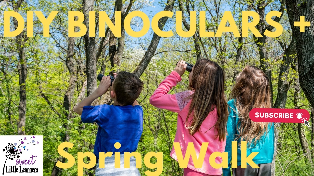 Kindergarten Spring Science Walk + DIY Binocular Craft (Recycled Materials!)