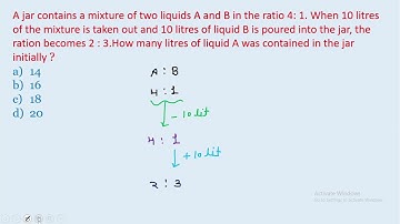 A jar contains a mixture of two liquids A and B in the ratio 4: 1. When 10 litres of the || edu214