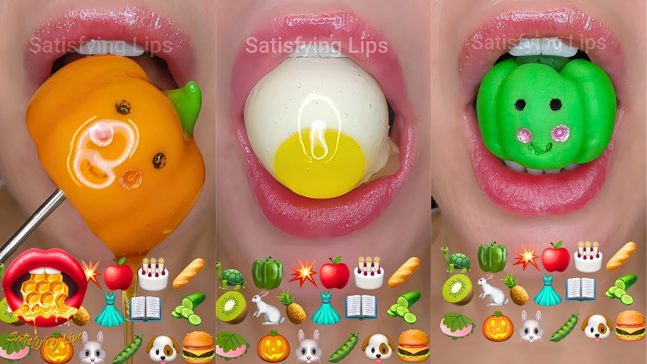 Emoji Food Challenge Satisfying ASMR Eating Mukbang - YouTube