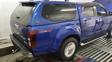 Isuzu D-Max on the Dyno Rear view after a ECU Remap