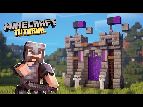 Minecraft | How to build a Medieval Nether Portal | Tutorial