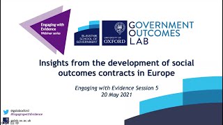 Engaging with Evidence: Insights from the development of social outcomes contracts in Europe