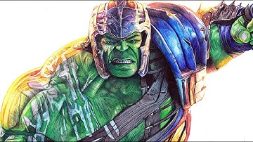 Drawing GLADIATOR HULK from THOR RAGNAROK - DeMoose Art