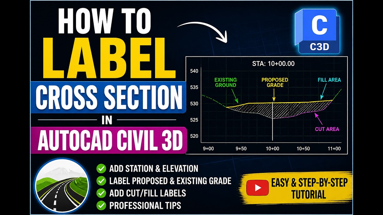How to Label Cross Sections in AutoCAD Civil 3d | Offset and Elevation ...