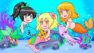 Three BABY MERMAIDS Adopt Ocean Pets in Roblox! screenshot 3