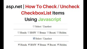 How To check Uncheck All Checkboxes In CheckboxList | javascript asp.net