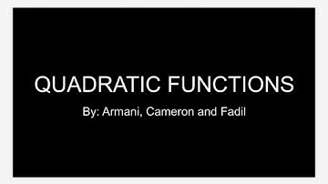 Algebra 1 PBL- Quadratic Functions