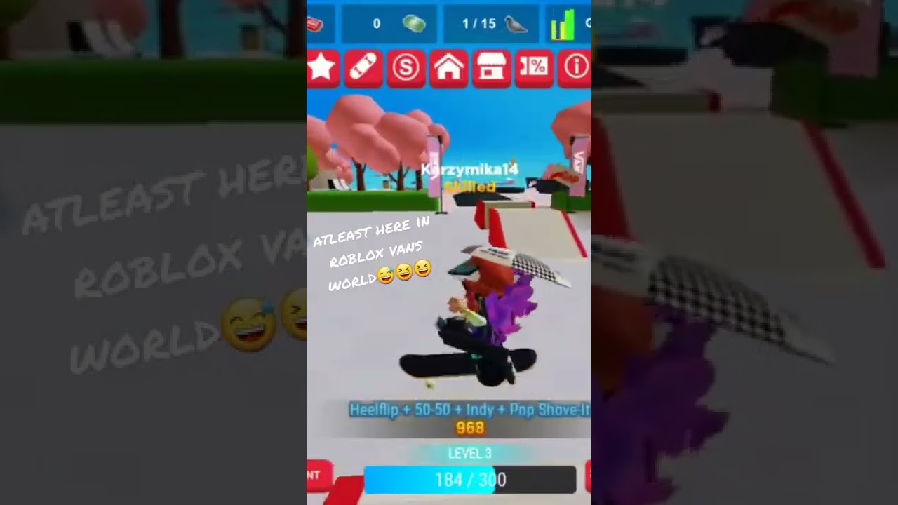 ROBLOX VANS WORLD... CRAZY SKILLS🤣 