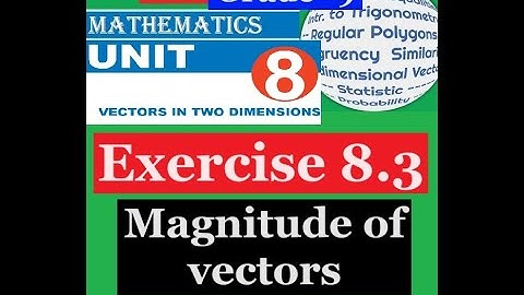 Mathematics Grade 9 Unit 8 Exercise 8.3(Magnitude of vectors)@mathT_21