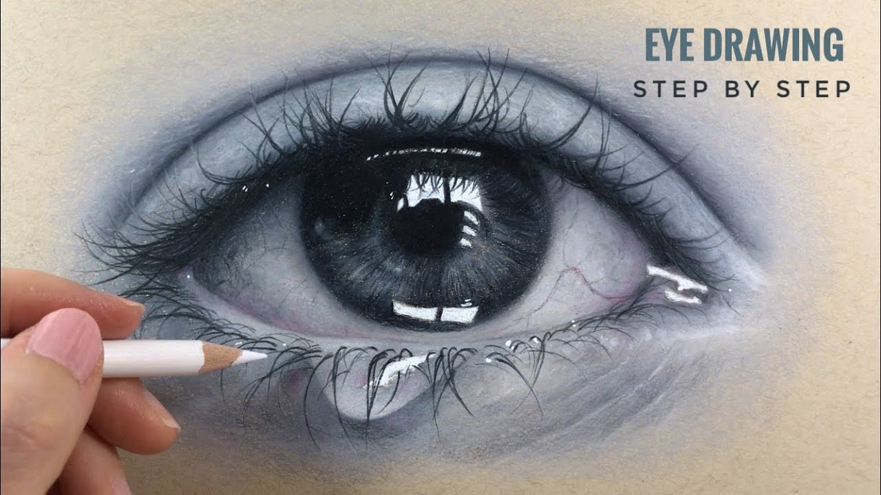 HOW TO SHADE REALISTIC EYE WITH TEARS