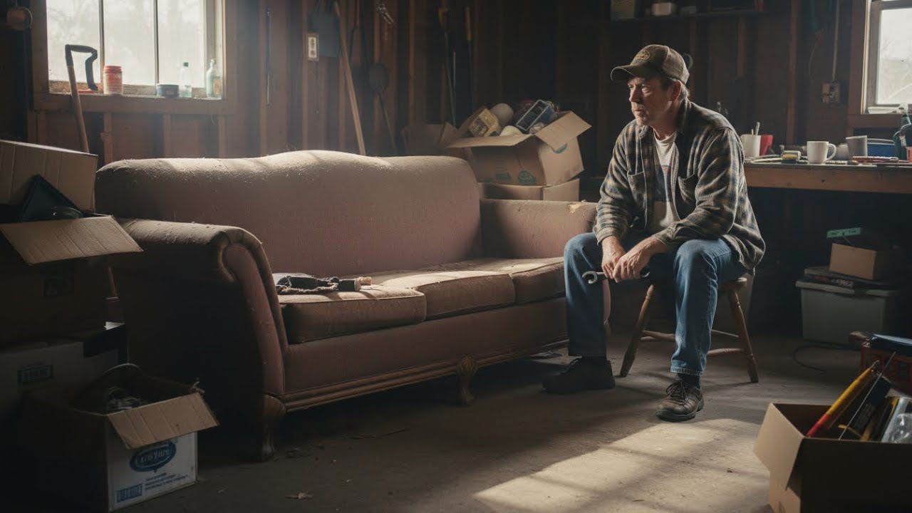 He was about to throw the old sofa in the trash... until he felt something strange inside it.